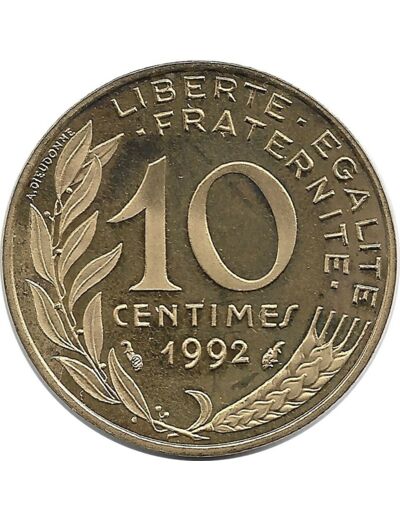 FRANCE 10 CENTIMES LAGRIFFOUL 1992 BE