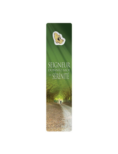 Signet plastifié avec médaille sous sachet- SERENITE-anglais