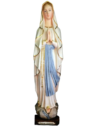 Vierge de Lourdes 40 cm polychrome  - résine peinte main