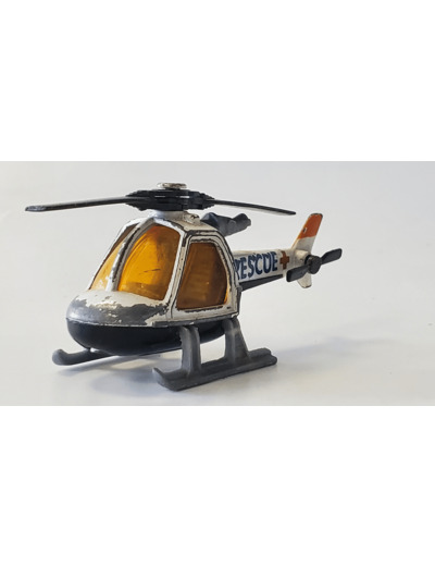 HELICOPTERE SECOURS BLANC MATCHBOX LONGUEUR 9 CM AVEC BOITE