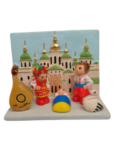 CRECHE en céramique BLOC 8x7cm- UKRAINE