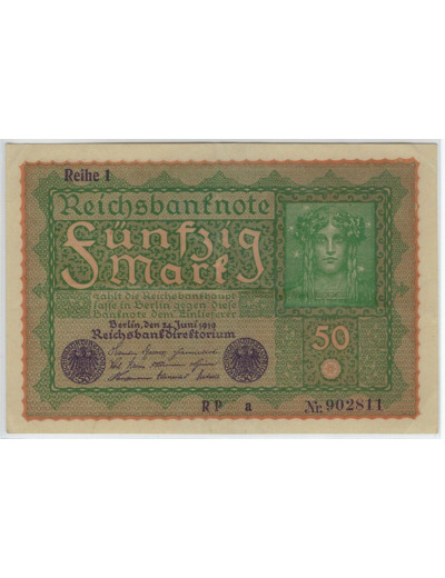 ALLEMAGNE 50 MARK 24 JUIN 1919 SERIE RPa TTB