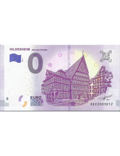 ALLEMAGNE 2018-1 HILDESHEIM BILLET SOUVENIR 0 EURO TOURISTIQUE NEUF