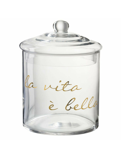 Pot verre la vie est belle Italien 21x28cm