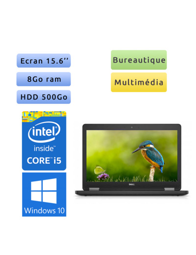 Dell Latitude E5550 - Windows 10 - i5 8Go 500Go - 15.6 - Webcam - Ordinateur Portable PC