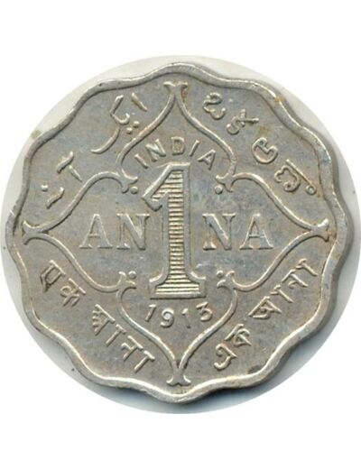 INDE ANGLAISE 1 ANNA 1913 GEORGES V TTB+ (W513)