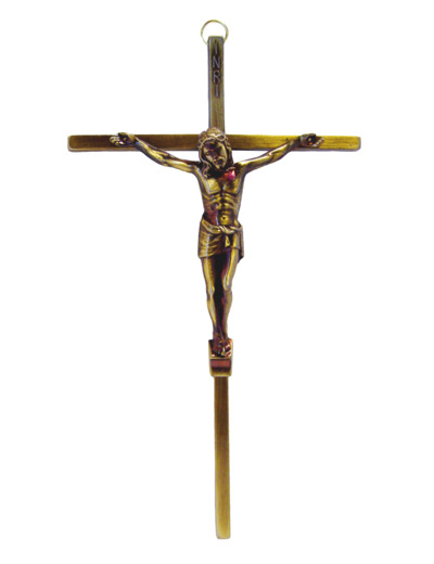 Crucifix en Metal 20 cm - Bronze