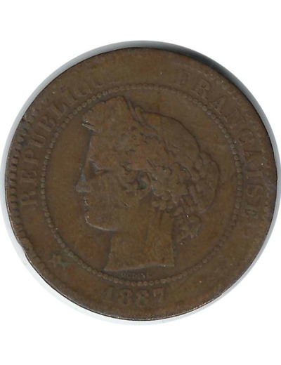 FRANCE 10 CENTIMES CERES 1887 A TB