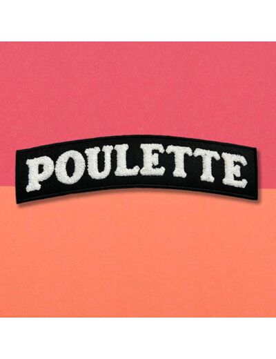 Grand patch bouclette brodé « Poulette»