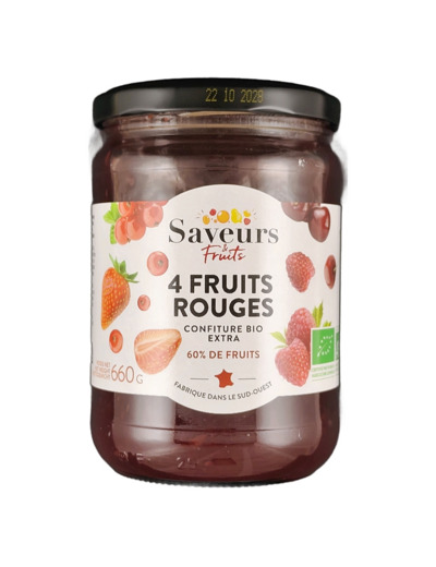 Confiture 4 Fruits Rouges 660g Bio