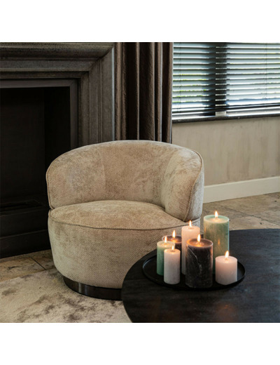 Fauteuil Eden Filou tissu beige 87x88x70cm