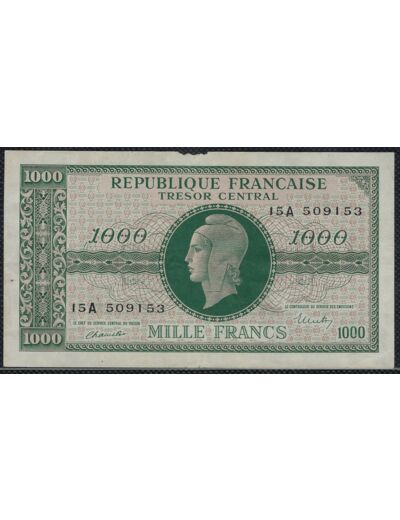 FRANCE 1000 FRANCS MARIANNE Type 1945 SERIE 15A chiffres gras TTB (VF12/01)