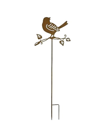 Tuteur déco oiseau sur branche 36x102cm
