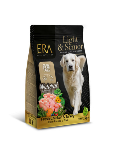 ERA Grain-Free, Poulet & Dinde pour chiens medium / maxi seniors & light - 10KG