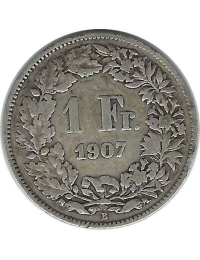 SUISSE 1 FRANC 1907 B TB