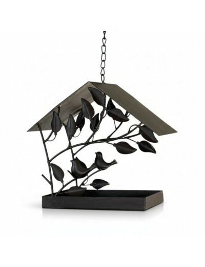 Mangeoire à suspendre fleurie 23x12x51cm