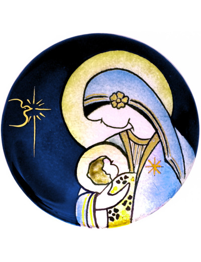 Vierge protectrice bleu D7,3cm - EMAUX DU LIBAN