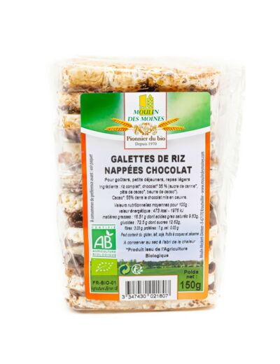 Galettes Riz Nappées chocolat Bio 150g