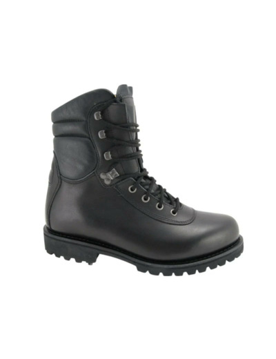 Rangers Commando Police noires montantes, cuir imperméable et confort renforcé