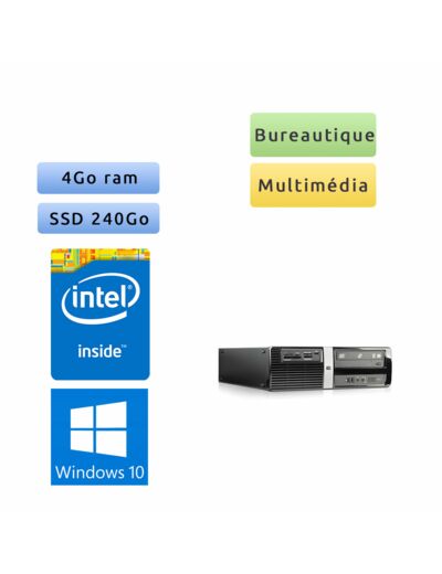 HP Pro 3010 SFF - Windows 10 - 2.60Ghz 4Go 240Go SSD - Ordinateur Tour PC