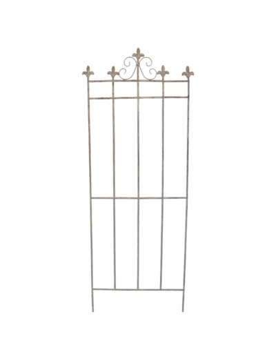 Treillage Jardin Fleurs de Lys en Fer Forgé Gris Antique 49x128cm
