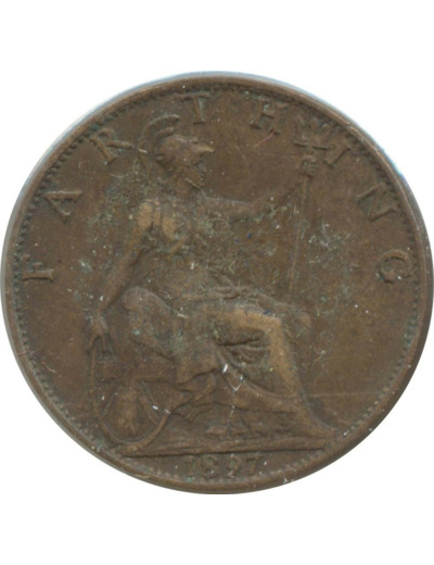 GRANDE BRETAGNE 1 FARTHING VICTORIA 1897 TTB