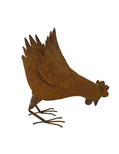 Poule décorative fer 38x18x39cm