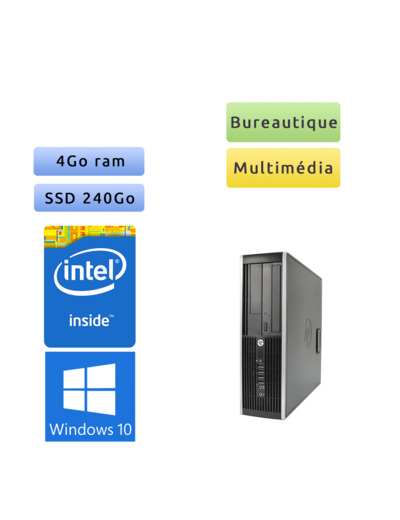 Ordinateur bureautique Windows 10 4GB 240GB SSD - HP Professionnel faible encombrement