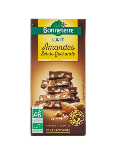 Chocolat au Lait Amandes et Sel de Guérande Bio 100g