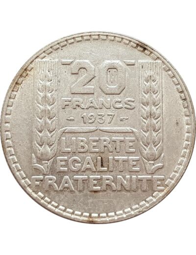 FRANCE 20 FRANCS TURIN 1937 TTB (G852) N1
