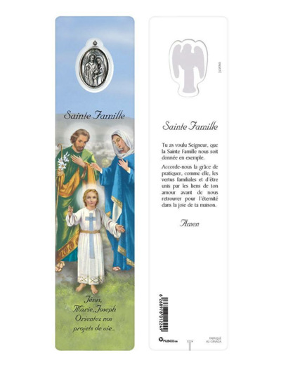 Signet plastifié avec médaille STE FAMILLE