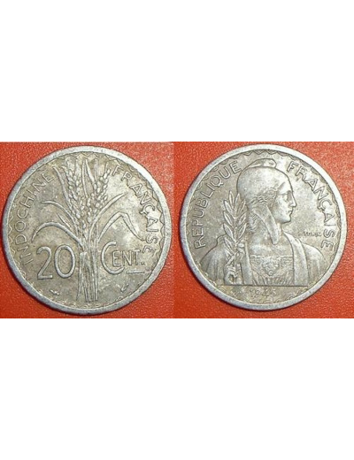 INDOCHINE 20 CENT 1945 TTB