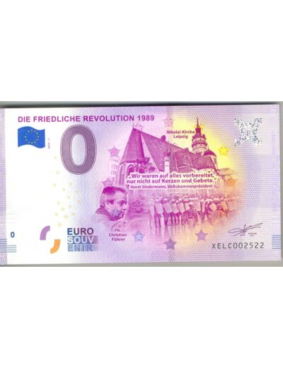 ALLEMAGNE 2019-1 DIE FRIEDLICHE REVOLUTION 1989 BILLET SOUVENIR 0 EURO