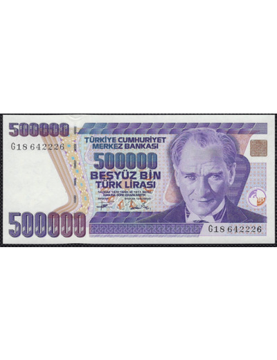 TURQUIE 500000 LIRA L.1970 (1993) Série G18 SPL (W208)