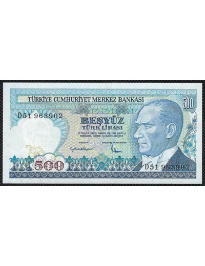 TURQUIE 500 LIRA L.1970 (1983) Série D51 NEUF (W195)