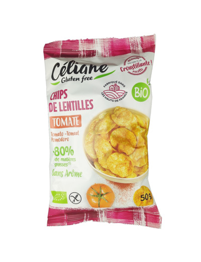 Chips de Lentilles Tomates Sans Gluten 50g Bio