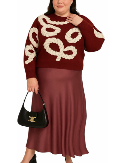 Jupe satinée pourpre Cynthia