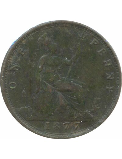 GRANDE BRETAGNE 1 PENNY VICTORIA 1877 TB