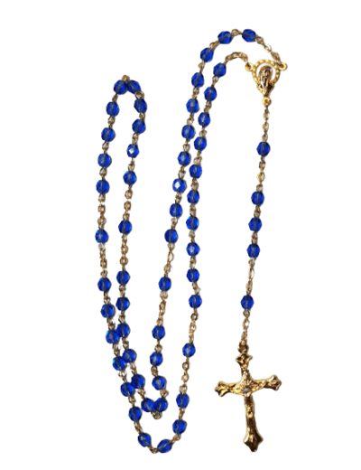 Chapelet Perles en Verre Sur Chaine Dorée - SAPHIR