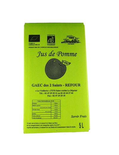 Jus de Pomme Bib Bio 5L