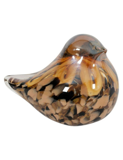 Presse papier oiseau verre marron 13x8x9cm