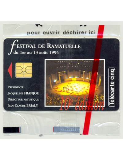 TELECARTE NSB 5 UNITE 08/94 FESTIVAL RAMATUELLE 94 GN73