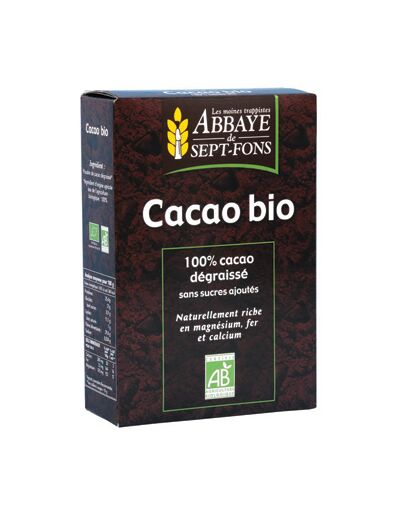 Cacao bio Pur 100% cacao non sucré 200g