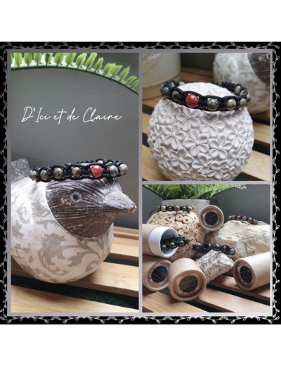 Bracelet Shamballa 13 perles de Syenite et jaspe impérial