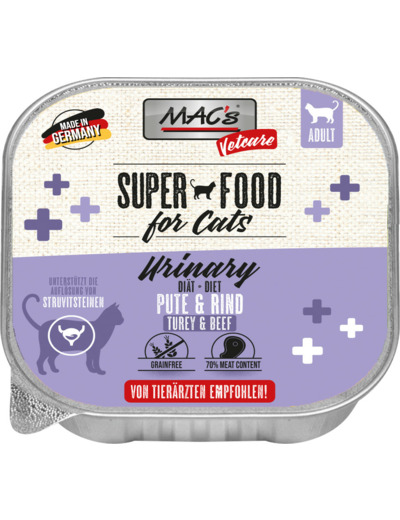 MAC'S Vetcare Urinary Diet Dinde & Bœuf pour chat - 100g