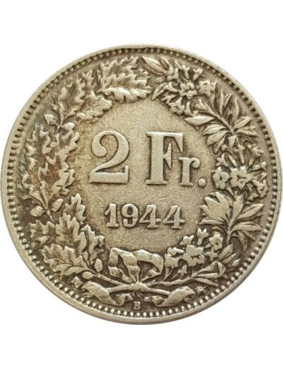 SUISSE 2 FRANCS 1944 B TTB