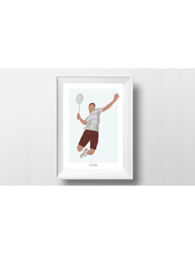 Affiche "Joueur de badminton"