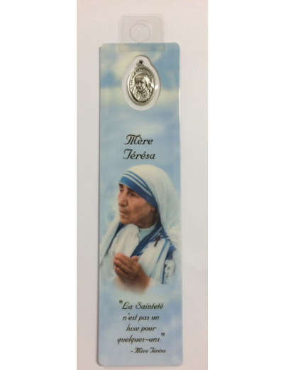 Signet plastifié avec médaille- MERE TERESA