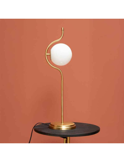 Lampe Gravity patine laiton et céramique 71x15cm