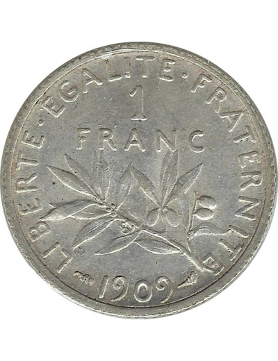 FRANCE 1 FRANC SEMEUSE 1909 SUP-